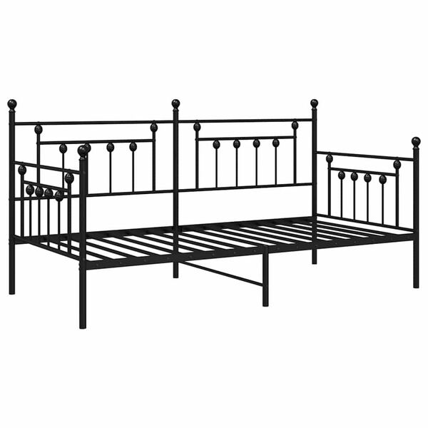 vidaXL Estrutura de cama de dia Preto 90 x 190 cm A&ccedil;o