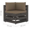 vidaXL 3 pcs conj. lounge jardim + almofad&otilde;es madeira impreg. cinzento