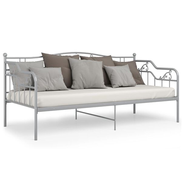 vidaXL Sof&aacute;-cama 90x200 cm metal cinzento