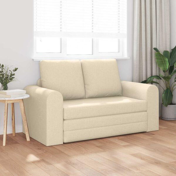 vidaXL Sof&aacute;-Cama 60cm Creme tecido