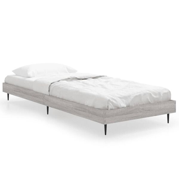 vidaXL Estrutura cama 75x190 cm derivados de madeira cinzento sonoma