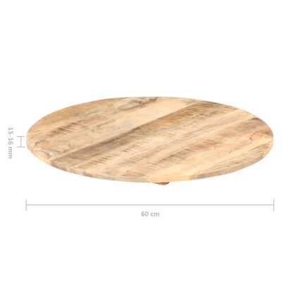 vidaXL Tampo de mesa redondo madeira mangueira maciça 15-16 mm 60 cm