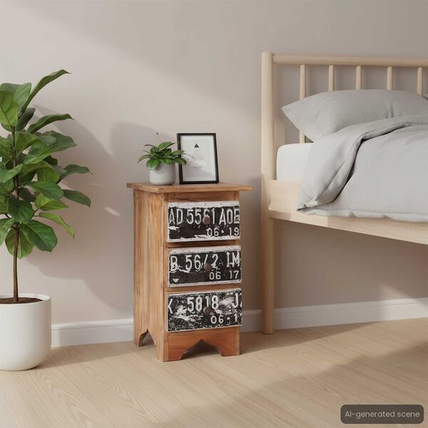 vidaXL Mesa de cabeceira 30x30x51 cm madeira de mogno maciça