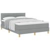 vidaXL Cama Box com almofada Manual Cinzento-claro 160 x 200 cm tecido