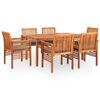 vidaXL 7 pcs conjunto de jantar exterior c/ almofad&otilde;es ac&aacute;cia maci&ccedil;a