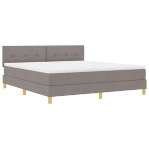 vidaXL Cama Box Spring LED Cinzento-acastanhado 180 x 200 cm tecido