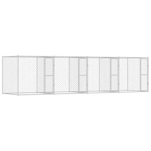 vidaXL Jaula para cão 4 pcs Prateado 800 x 200 x 200 cm Aço e PE
