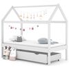 vidaXL Cama para crianças c/ gaveta 80x160 cm pinho maciço branco