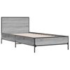 vidaXL Estrutura cama 100x200 cm derivados madeira/metal cinza sonoma