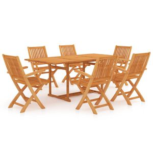 vidaXL 7 pcs conjunto de jantar para jardim madeira de teca maci&ccedil;a