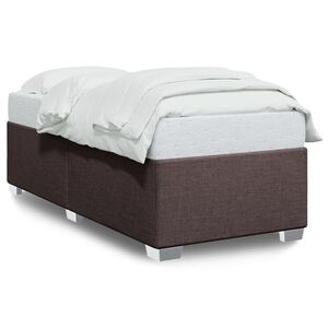 vidaXL Estrutura de cama sem colch&atilde;o 100x200 cm tecido castanho-escuro