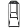 vidaXL Mesa consola m&aacute;rmore preto 200x35x75,5 cm vidro temperado