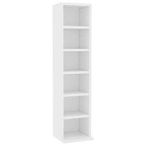 vidaXL Arm&aacute;rio para CD 21x20x88 cm madeira processada branco