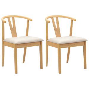 vidaXL Cadeira de jantar 2 pcs Natural e claro