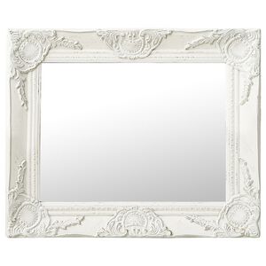 vidaXL Espelho de parede estilo barroco 50x40 cm branco