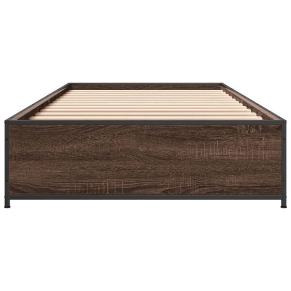 vidaXL Estrutura de cama derivados de madeira/metal carvalho castanho