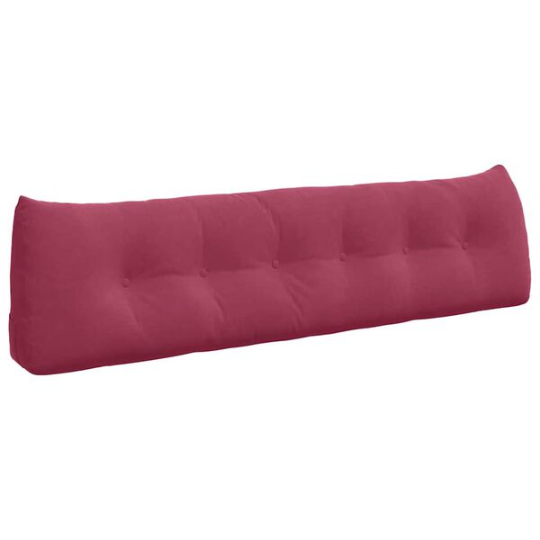 vidaXL Travesseiro para Costas Vinho Vermelho 180 x 24 x 50 cm Veludo