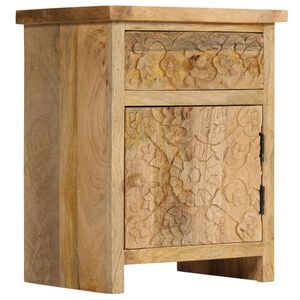 vidaXL Mesa de cabeceira em madeira de mangueira maci&ccedil;a 40x30x50 cm