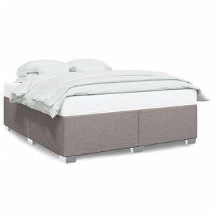 vidaXL Cama sem colch&atilde;o 200x200 cm tecido cinzento-acastanhado