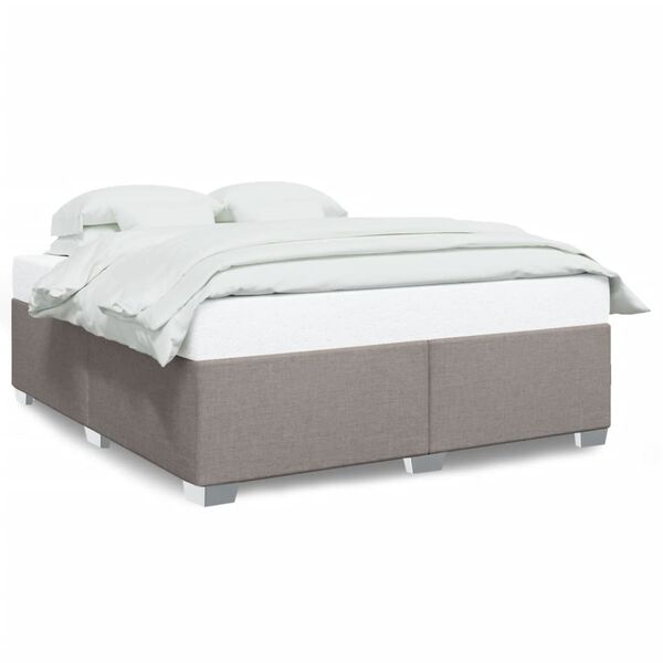 vidaXL Cama sem colch&atilde;o 200x200 cm tecido cinzento-acastanhado