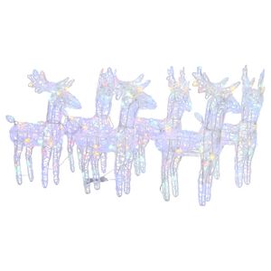 vidaXL Renas de Natal 6 pcs 240 luzes LED acr&iacute;lico multicor