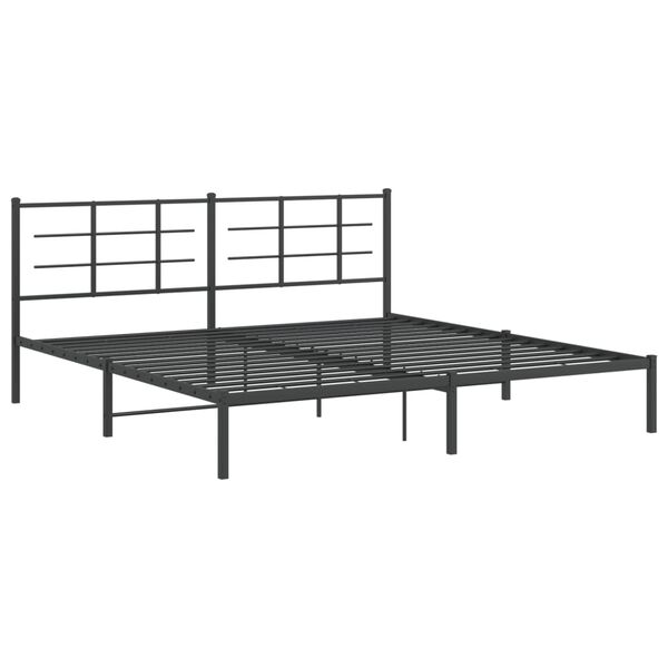 vidaXL Estrutura de cama com cabeceira 193x203 cm metal preto