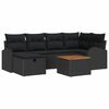 vidaXL Conjunto de Sof&aacute; de Jardim 7 unid. Preto vime PE