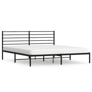 vidaXL Estrutura de cama em metal com cabeceira 180x200 cm preto