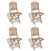vidaXL Cadeiras de exterior dobr&aacute;veis bambu 4 pcs