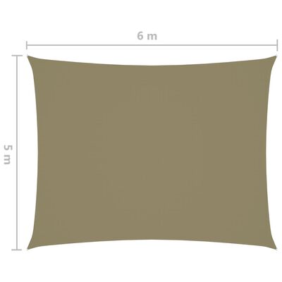 vidaXL Guarda-Sol tecido Oxford retangular 5x6 m bege