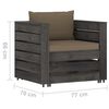 vidaXL 6 pcs conj. lounge jardim + almofad&otilde;es madeira impreg. cinzento