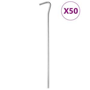 vidaXL Estacas para tenda 50 pcs 23 cm &Oslash;5 mm a&ccedil;o galvanizado