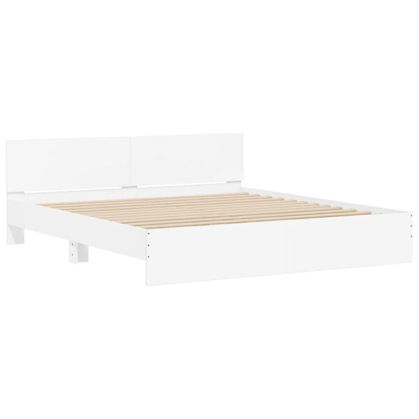vidaXL Estrutura de cama com cabeceira 180x200 cm branco