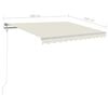 vidaXL Toldo autom&aacute;tico com LED e sensor de vento 300x250 cm creme