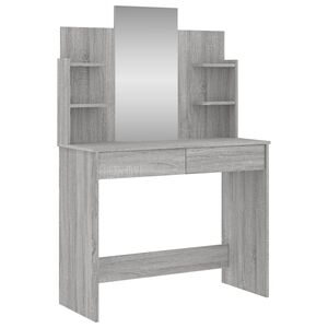 vidaXL Toucador com espelho 96x39x142 cm cor cinzento sonoma