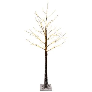 vidaXL &Aacute;rvore de Natal LED com neve Castanho 22 x 22 x 150 cm Pl&aacute;stico