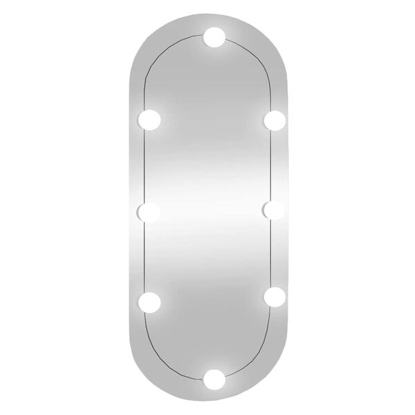 vidaXL Espelho de parede oval com luzes LED 35x80 cm vidro