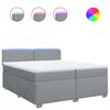 vidaXL Cama com molas/colch&atilde;o 200x200 cm tecido cinza-claro