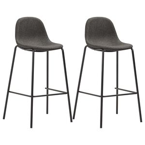 vidaXL Cadeiras de bar 2 pcs tecido cinzento-escuro