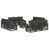 vidaXL Conjunto de Sof&aacute; de Jardim 13 unid. Cinzento vime PE