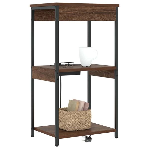 vidaXL Arm&aacute;rio de Cabeceira Carvalho Marrom 41 x 31 x 76 cm