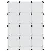 vidaXL Cubo de arruma&ccedil;&atilde;o com 12 cubos PP transparente