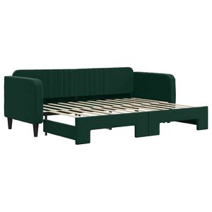 vidaXL Sof&aacute;-cama com gavet&atilde;o 80x200 cm veludo verde-escuro