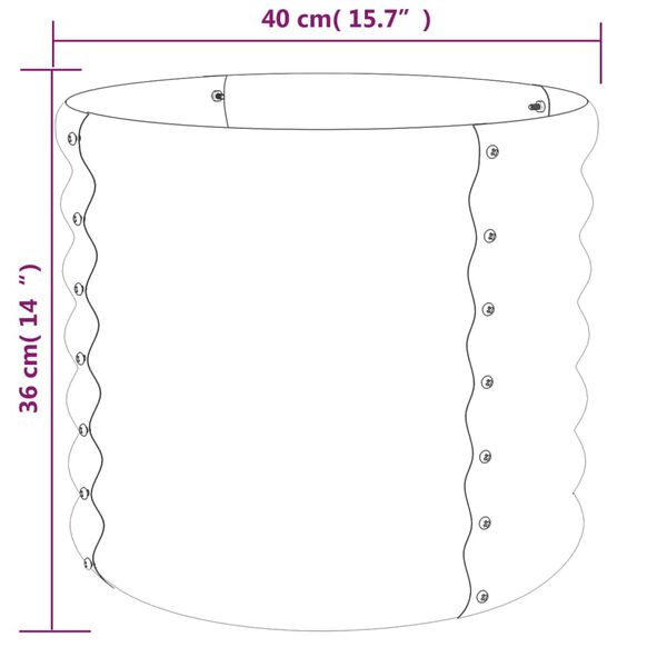 vidaXL Vaso/floreira de jardim aço galvanizado 40x40x36 cm castanho
