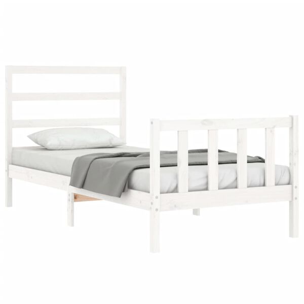 vidaXL Cama sem colchão 90x190 cm madeira de pinho maciça branco