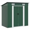 vidaXL Abrigo de jardim, metal, verde