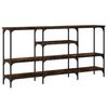 vidaXL Mesa consola 160x29x80 cm derivados de madeira carvalho fumado