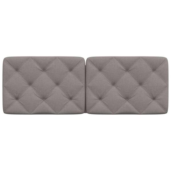 vidaXL Almofad&atilde;o de cabeceira 140 cm tecido cinzento-acastanhado