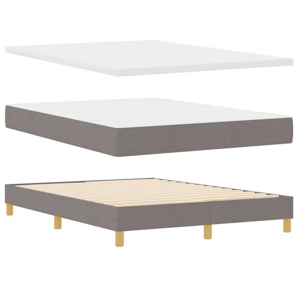 vidaXL Cama Box Cinzento-acastanhado 200 x 160 cm Poli&eacute;ster