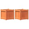 vidaXL Vasos/floreiras de jardim 2 pcs pinho maci&ccedil;o castanho cera